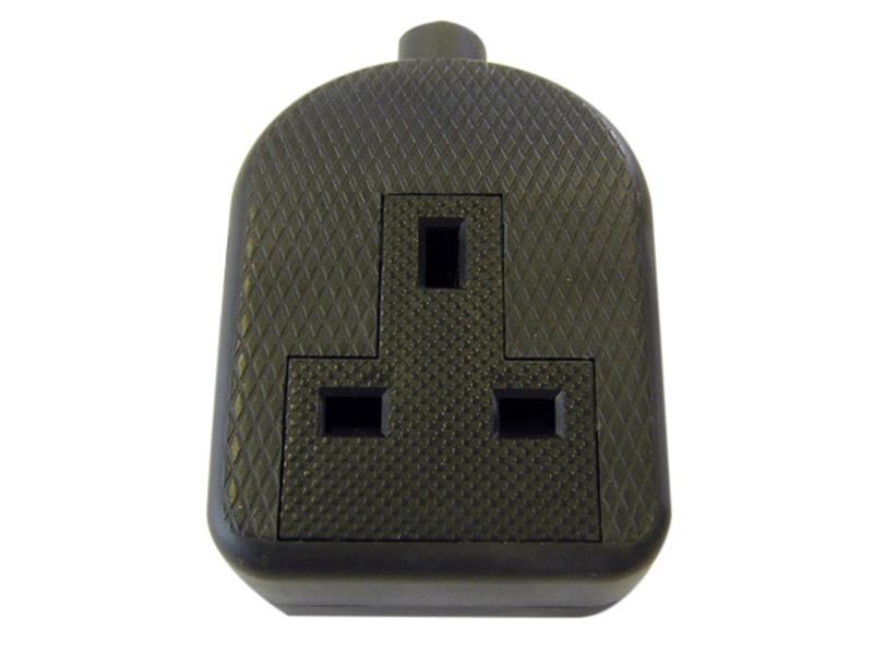 Trailing Socket 13A 1-Gang Black                                                