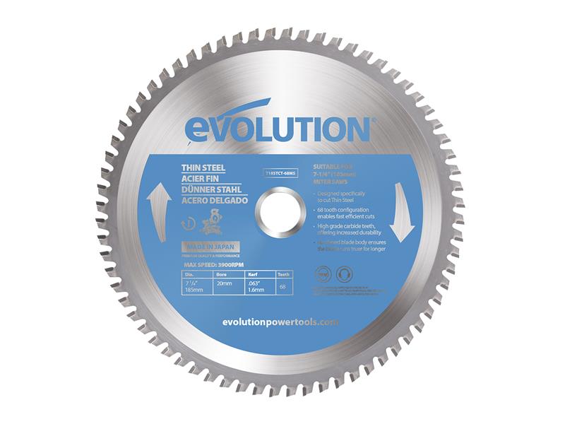 Thin Steel Cutting Mitre Saw Blade 185 x 20mm x 68T                             