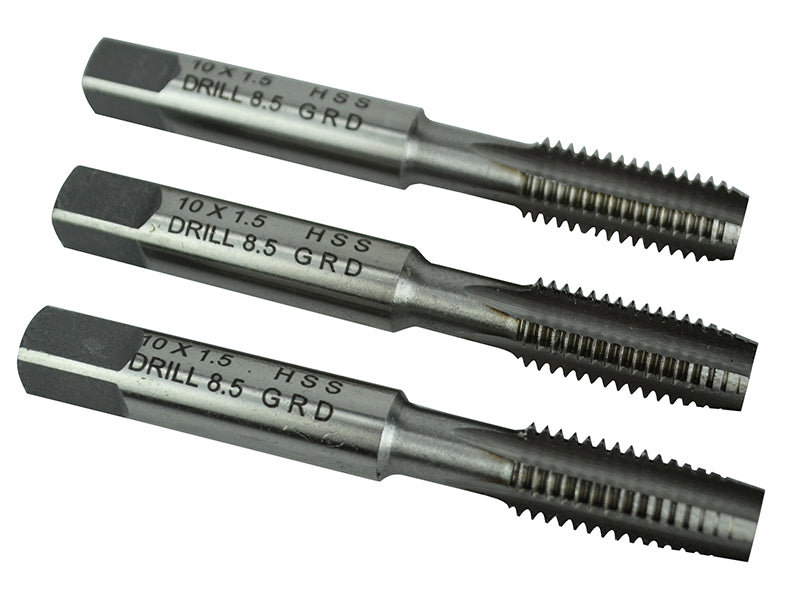 HSS Straight Flute Tap Set M10 x 1.50, 3 Piece                                  