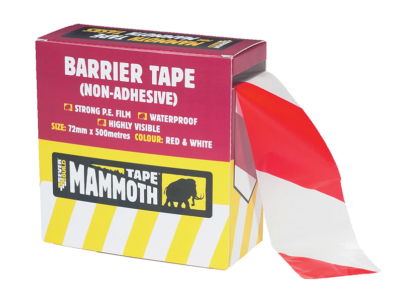 Barrier Tape Red / White 72mm x 500m                                            